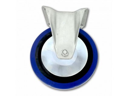 SATOS® Kolečko pojezdové, pr. 200 mm, pevné, tvrdá pryž modrá, nosnost 300 kg