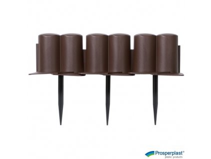 PROSPERPLAST® Palisáda plastová, hnědá, 37 x 10 cm, sada 8 ks (3,02 m)