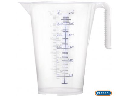 PRESSOL® Odměrka plastová s výlevkou, 3000 ml