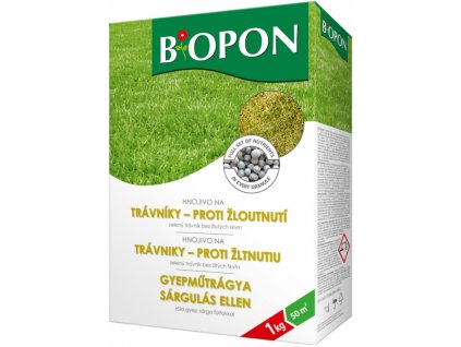 BIOPON® Hnojivo na trávník proti žloutnutí, 1 kg + elixír zdarma