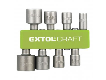 EXTOL® CRAFT Klíče nástrčné do vrtačky 1/4", HEX 5 - 11 mm, CrV, sada 8 ks