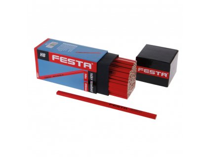 FESTA® Tužka tesařská HB, d. 250 mm, červený lak, sada 50 ks