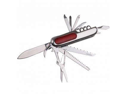 FESTA® Nůž zavírací, 10 funkcí, d. 55/85/175 mm, nerez, rukojeť kov/dřevo