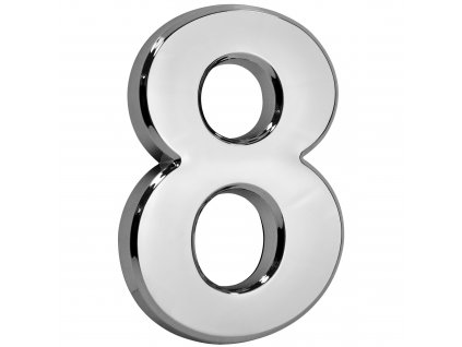 Číslo ´8´, domovní, samolepicí, 7×10 cm, ABS, stříbrné