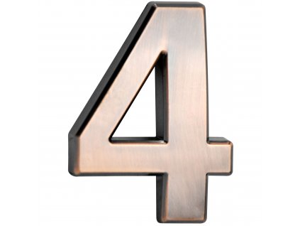 Číslo ´4´, domovní, samolepicí, 7×10 cm, ABS, bronzové