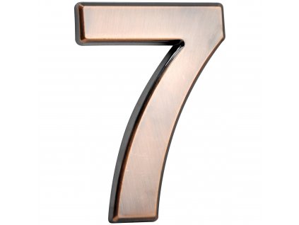 Číslo ´7´, domovní, samolepicí, 7×10 cm, ABS, bronzové