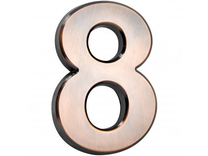 Číslo ´8´, domovní, samolepicí, 7×10 cm, ABS, bronzové