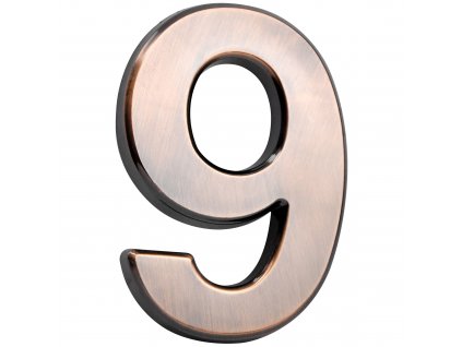 Číslo ´9´, domovní, samolepicí, 7×10 cm, ABS, bronzové