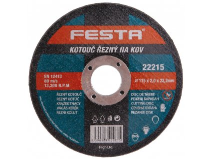 FESTA® Kotouč řezný, 115×22,23×2,0 mm, na kovy, nerez, litinu