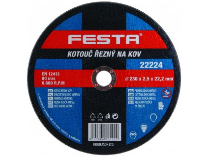 FESTA® Kotouč řezný, 230×22,23×2,5 mm, na kovy, nerez, litinu