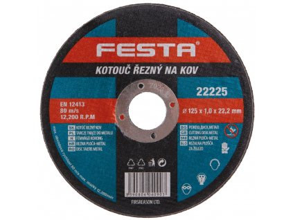 FESTA® Kotouč řezný, 125×22,23×1,0 mm, na kovy, nerez, litinu