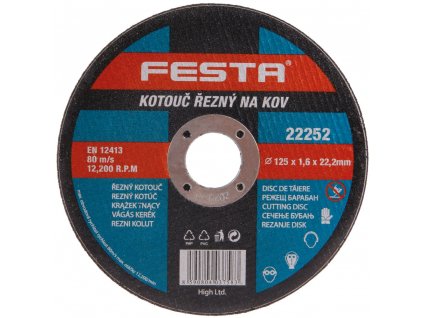 FESTA® Kotouč řezný, 125×22,23×1,6 mm, na kovy, nerez, litinu