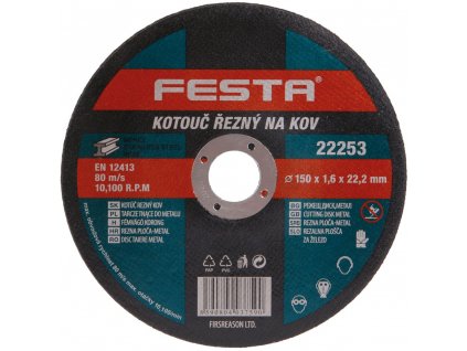 FESTA® Kotouč řezný, 150×22,23×1,6 mm, na kovy, nerez, litinu