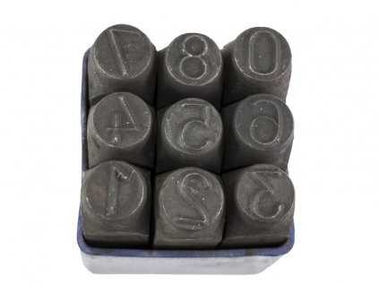 Raznice ocelové HR59208 čísla, znaky číslice 10 mm, 9 ks