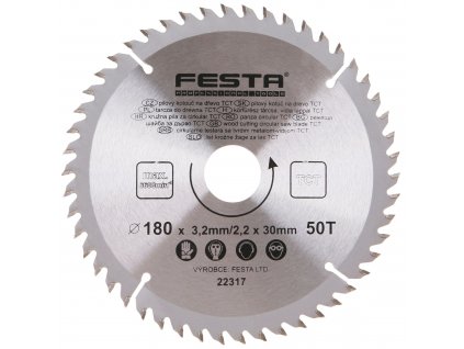 FESTA® Kotouč pilový TCT s SK plátky, 50 T, 180×30/20×3,2 mm, na dřevo