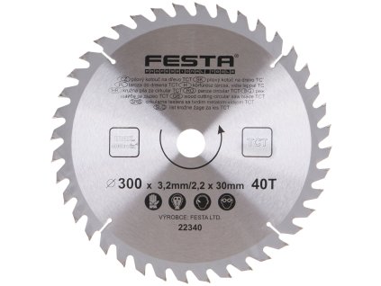 FESTA® Kotouč pilový TCT s SK plátky, 40 T, 300×30/20×3,2 mm, na dřevo