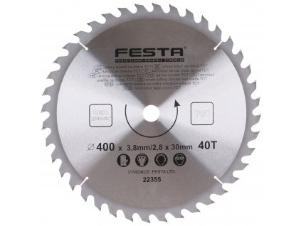 FESTA® Kotouč pilový TCT s SK plátky, 40 T, 400×30×3,8 mm, na dřevo