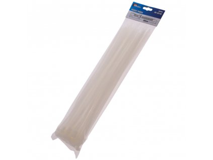 LEVIOR® Pásek stahovací, 400×7,6 mm, nylon, bílý, 50 ks