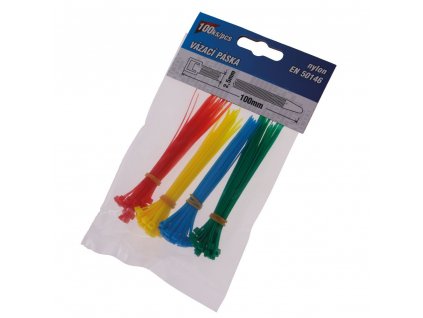 LEVIOR® Pásek stahovací, 100×2,5 mm, nylon, různé barvy, 100 ks