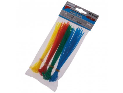 LEVIOR® Pásek stahovací, 150×2,5 mm, nylon, různé barvy, 100 ks