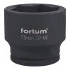 FORTUM® Hlavice nástrčná, rázová, gola 3/4", HEX 75×90 mm, CrMoV