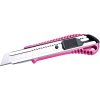 EXTOL® LADY Nůž odlamovací, 18 mm, hliník, kovová výztuha, brzda, růžový