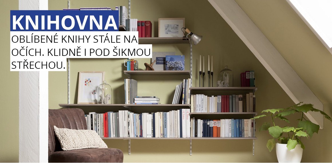 Nástěnný regál ELEMENT SYSTEM jako knihovna