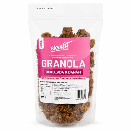 Granola čokoláda banan
