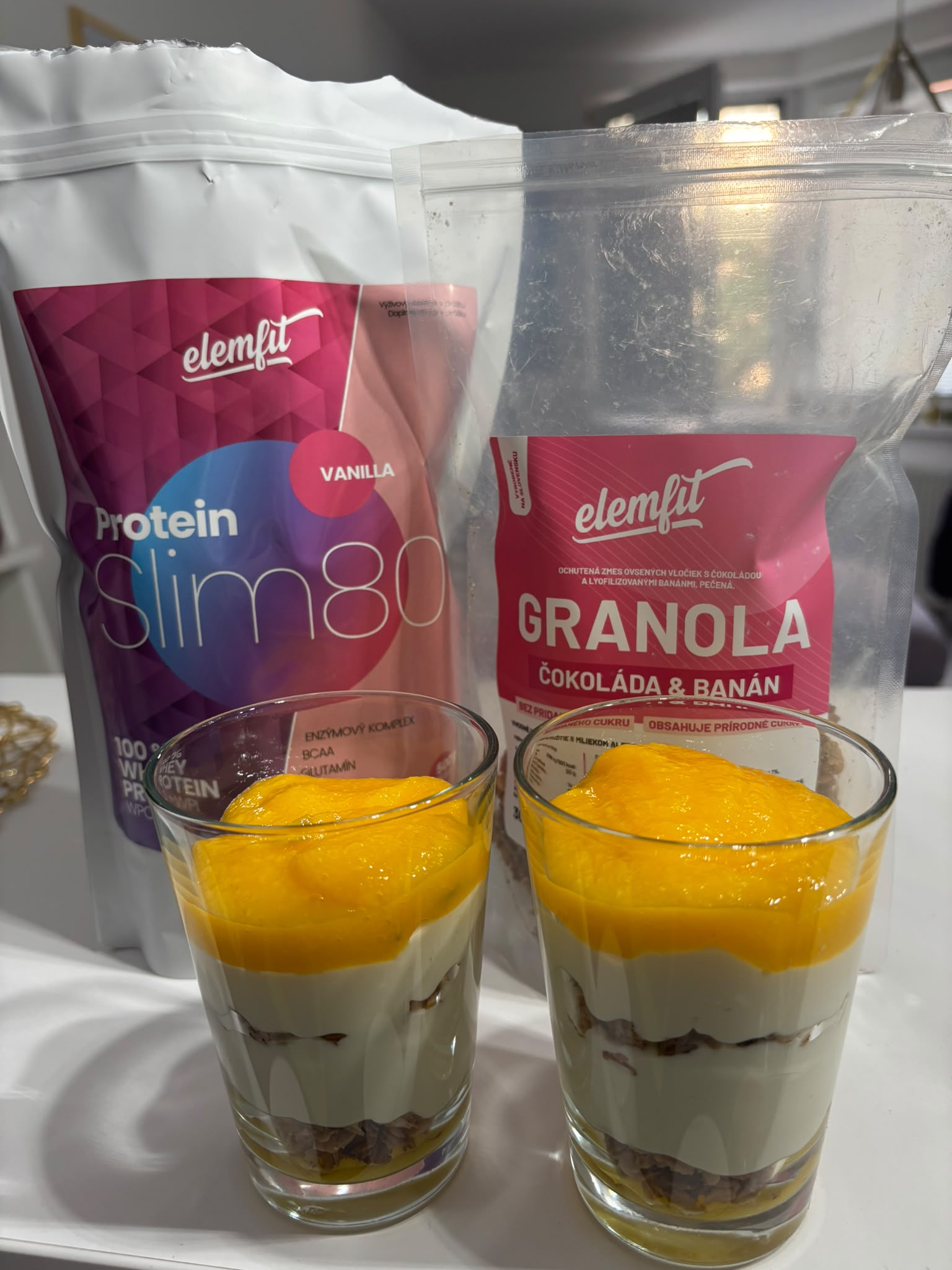 Proteínové mango cheesecake poháriky