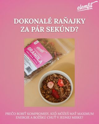 Ráno nestíhaš, ale chceš si dopriať niečo chutné a výživné? 🥣✨ S našou granolou od Elemfit máš hotové raňajky za pár...