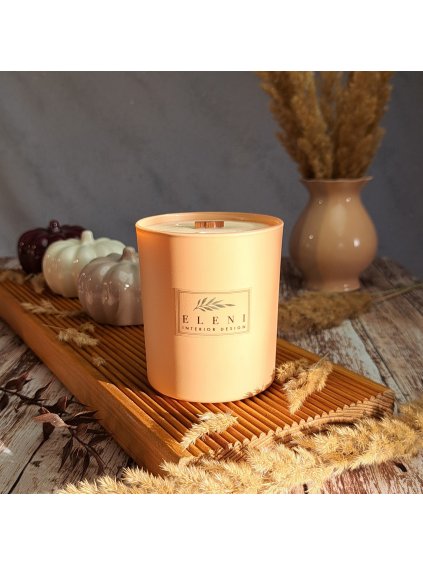 PEACH s vůní PODZIMNÍHO KOŘENÍ, vonná svíčka 265 g