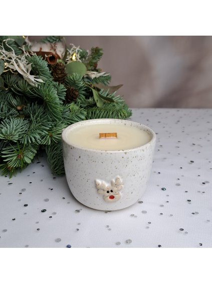 SOBÍK s vůní BRUSINKA, SKOŘICE, POMERANČ, vonná svíčka 200 g