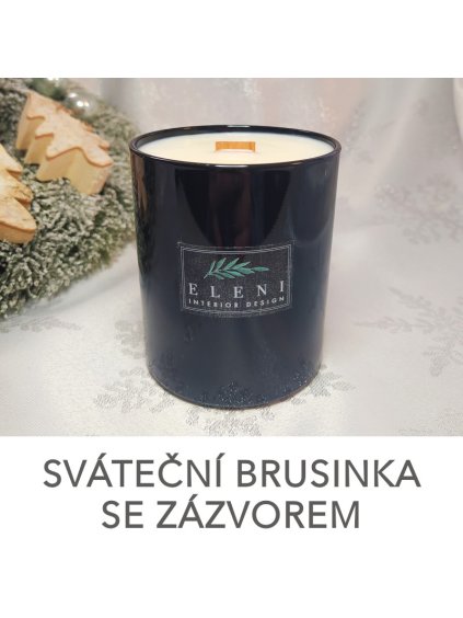 BLACK NIGHT s vůní SVÁTEČNÍ BRUSINKY SE ZÁZVOREM, vonná svíčka 265 g