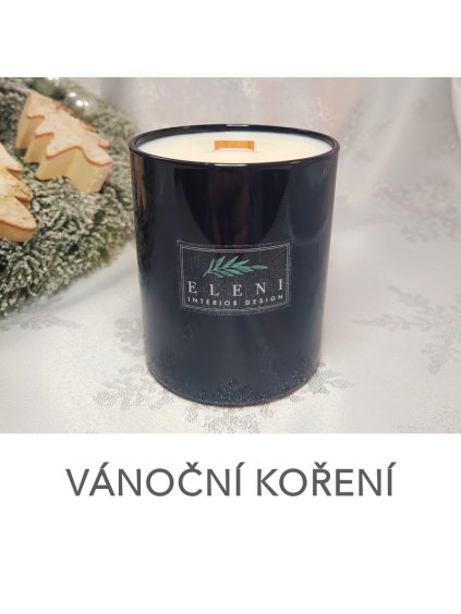 BLACK NIGHT s vůní VÁNOČNÍHO KOŘENÍ, vonná svíčka 265 g