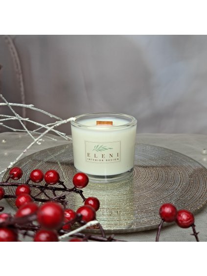 Leni sójová svíčka s vůní Svátečního štrůdlu