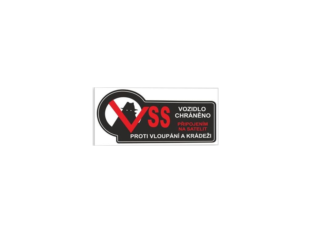 Chráněno připojením na satelit (Verze Samolepka inverzní 100 x 40 mm tl. 0.1 mm - Kód: 02289)