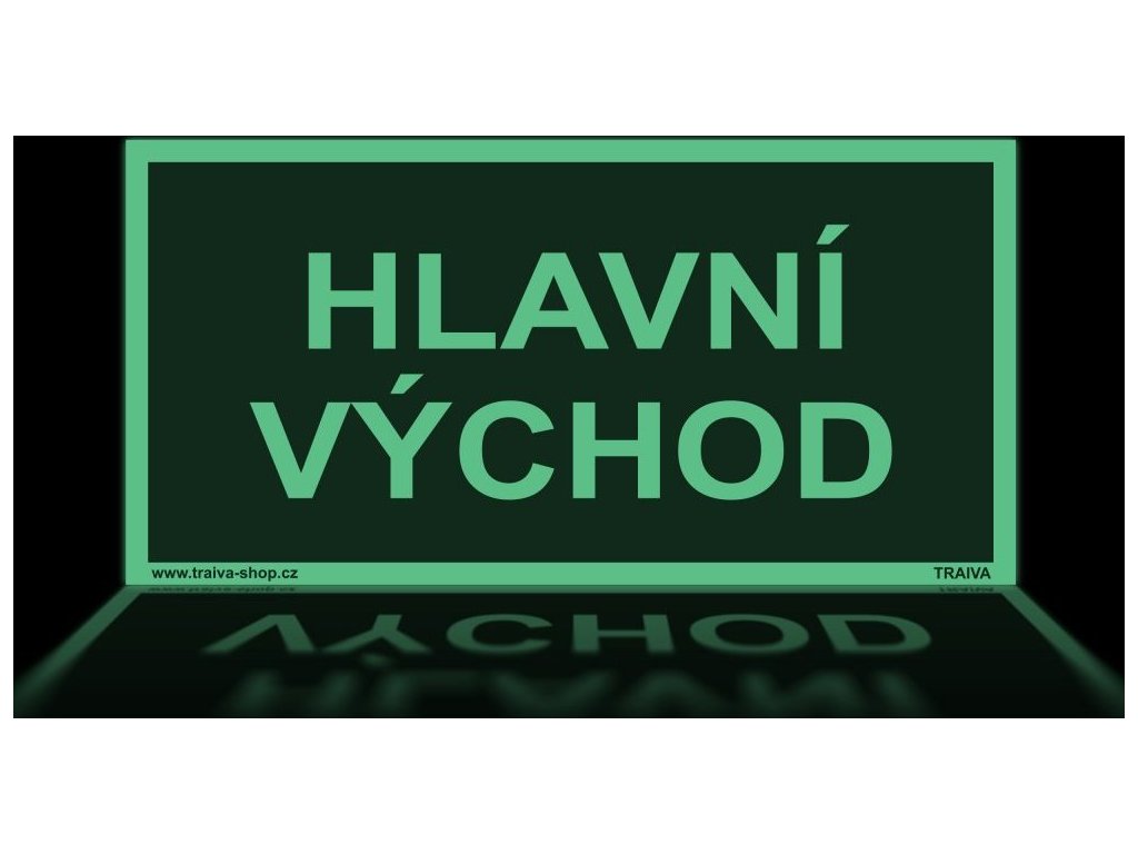 Hlavní východ (Verze Plast 200 x 100 mm tl. 1.1 mm - fotoluminiscenční - Kód: 08947)