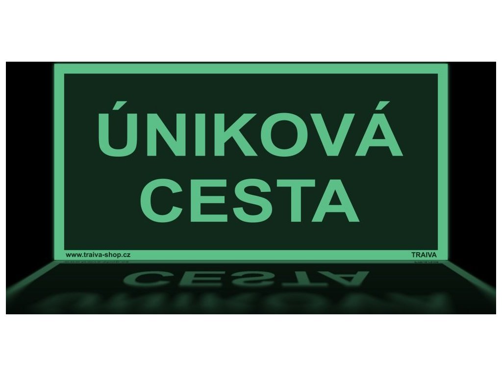 Úniková cesta (Verze Plast 200 x 100 mm tl. 1.1 mm - fotoluminiscenční - Kód: 08955)