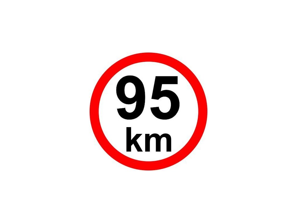 Omezení rychlosti – 95 km/hod retroreflexní (Verze Samolepka ∅ 200 mm - Kód: 03717)