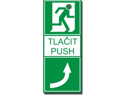 Tlačit - Vpravo fotoluminiscenční svítící samolepka (Verze Samolepka 100 x 200 mm tl. 0.4 mm - fotoluminiscenční - Kód: 02644)
