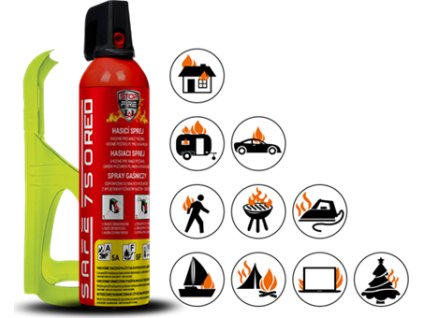 SET Hasicí sprej SAFE 750 RED + držák SAFE 75F (Verze Kód: 17281)