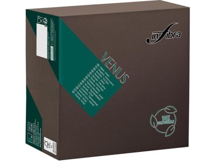 Ubrousky INFIBRA Venus Airlaid 40x40cm textilní BIO hnědá - 50ks