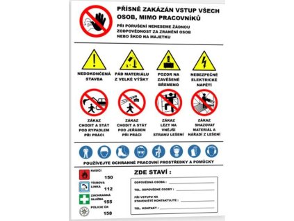 Banner - Stavba, bezpečnostní označení (Verze  670 x 1000 mm tl. 1 mm - Kód: 04633)