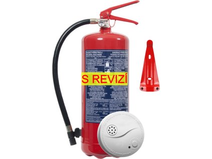 Set ke kolaudaci staveb B1 - Hasicí přístroj + detektor (HP práškový 6kg) (Verze 34A/183B/C + detektor HOME - Kód: 16976)