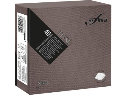 Papírové ubrousky INFIBRA Linea New Soft-touch hnědá 2vrstvy 38x38cm - 40ks