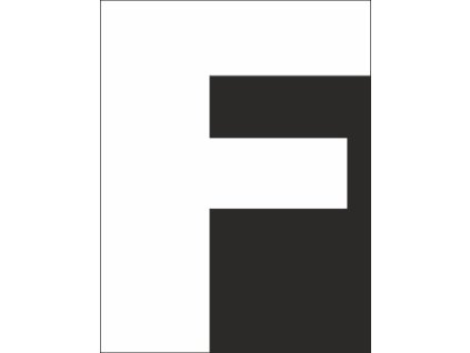 Šablona písmeno "F" vodorovné značení