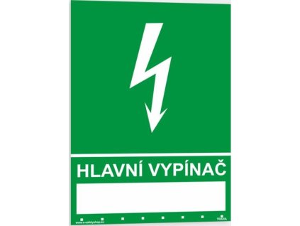 Hlavní vypínač (Verze Plast 148 x 210 mm (A5) tl. 2 mm - Kód: 00344)