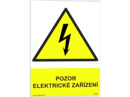 Pozor elektrické zařízení (Verze Plast 148 x 210 mm (A5) tl. 2 mm - Kód: 01104)