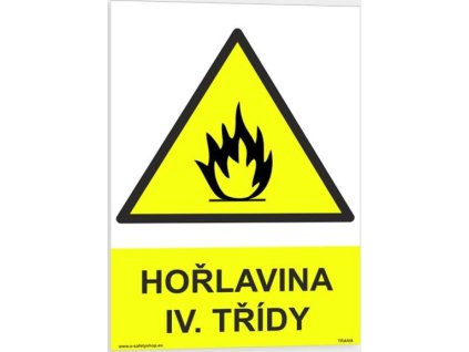 Hořlavina IV. třídy (Verze Samolepka 210 x 297 mm (A4) tl. 0.1 mm - Kód: 01572)