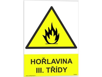 Hořlaviny lll. třídy (Verze Samolepka 210 x 297 mm (A4) tl. 0.1 mm - Kód: 01595)